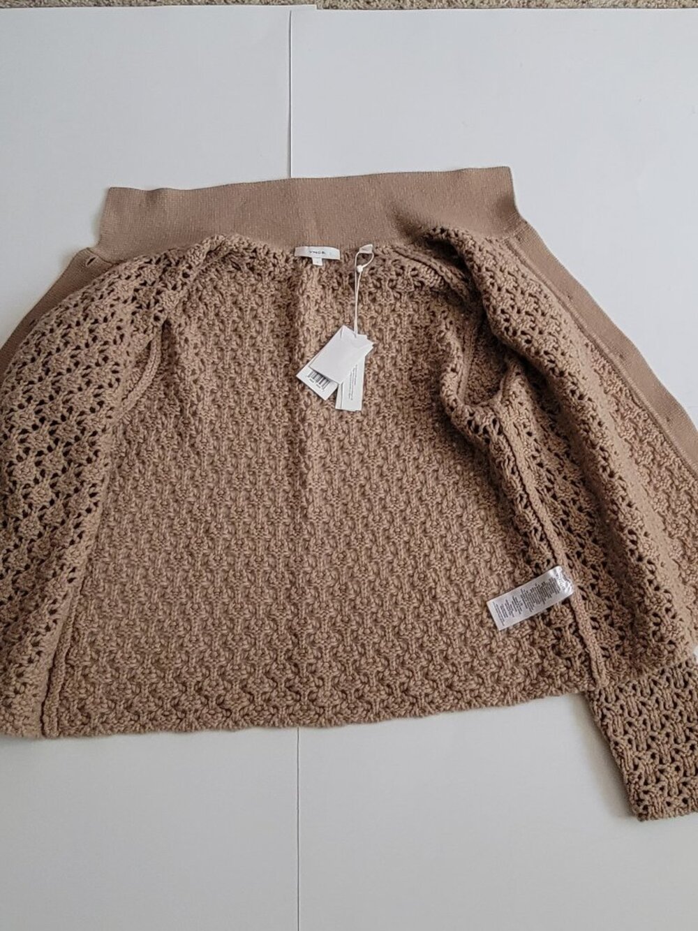 Vince Crochet Wool & Cashmere-Blend Cardigan - Picture 9 of 12